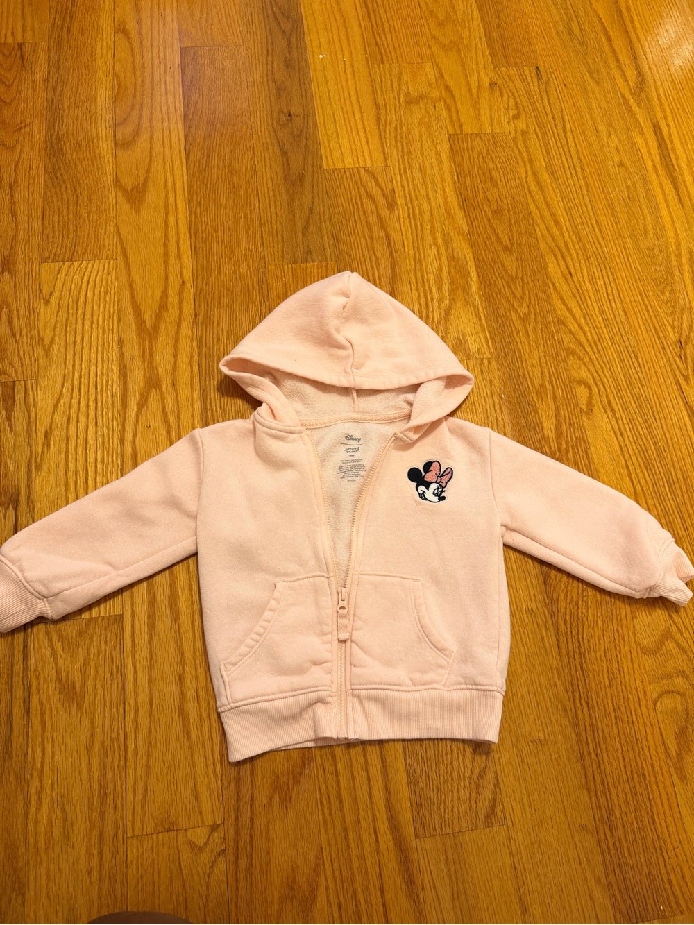 Disney Light Pink Minnie Mouse Hooded Zip-Up Sweatshirt for Kids